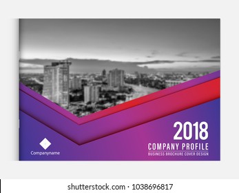 Business brochure cover design template corporate company profile or annual report catalog magazine flyer booklet leaflet. Cover page A4 landscape vector EPS-10 sample image with Gradient Mesh.