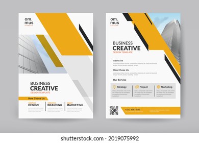 Business brochure cover design template. Vector flyer layout with elements for magazine, cover, poster design. A4 size