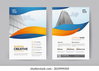 Business brochure cover design template. Vector flyer layout with elements for magazine, cover, poster design. A4 size