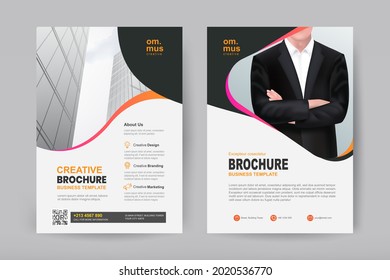 Business brochure cover design template. Vector flyer layout with elements for magazine, cover, poster design. A4 size