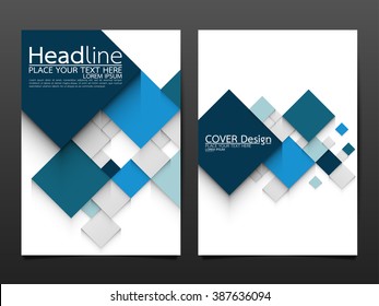 business brochure cover design template vector.geometric square abstract background.layout in A4 size