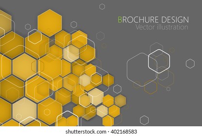 Business brochure cover design template. Vector. Yellow Background. Clip-art