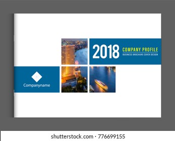 Business brochure cover design template corporate company profile or annual report catalog magazine flyer booklet leaflet. Cover page A4 landscape vector EPS-10 sample image with Gradient Mesh.