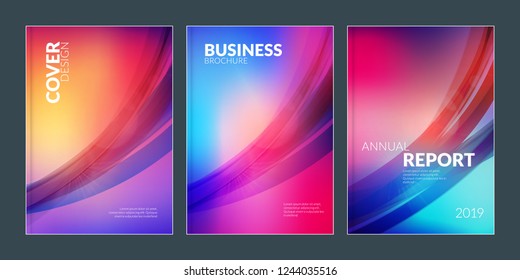 Business brochure cover design templates. Modern business flyer or poster with abstract blurred colorful background