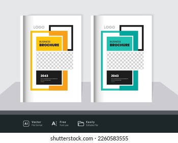 Business brochure cover design theme template. corporate abstract colorful creative and modern layout for multipurpose use