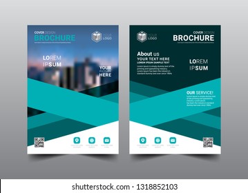 
Business Brochure Cover Layout Template Design. Fold leaflet, Magazine, Annual report, Book Cover, Flat style vector illustration artwork A4 size.