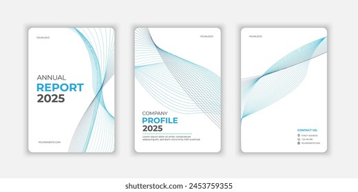 Business brochure cover template design and annual report or company profile cover layout design set collection.