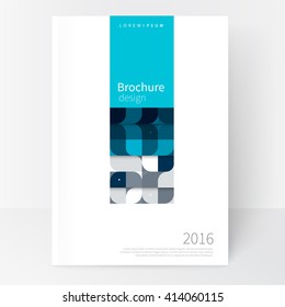 Business brochure cover template. cover design annual report, flyer, corporate booklet, business card, leaflet, poster. Geometric Abstract background White, blue and black squares. stock-vector EPS 10
