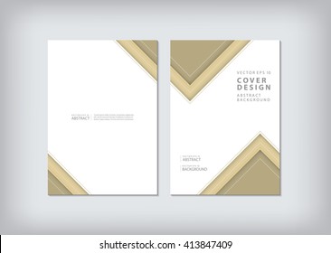 Business brochure cover template layout design book annual report flyer presentation abstract flat background in A4 with brown geometric shapes zigzag on white vector.