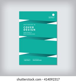 Business brochure cover template layout design book annual report flyer presentation abstract flat background in A4 with green geometric shapes bar line vector.