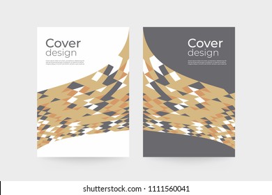 Business brochure cover template. Modern abstract geometric background. Triangles curve design vector.