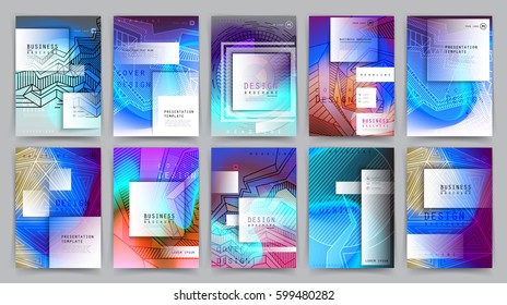 Business brochure design, abstract background, vector template, a4