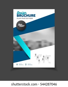 Business Brochure design. Annual report vector illustration template. A4 size corporate business catalogue cover. Business presentation with photo and geometric graphic elements.