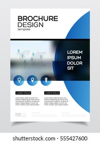 Business Brochure design. Annual report vector illustration template. Flyer corporate cover. Business presentation with photo and geometric graphic elements.