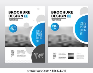 Business Brochure design. Annual report vector illustration template. Flyer corporate cover. Business presentation with photo and geometric graphic elements.