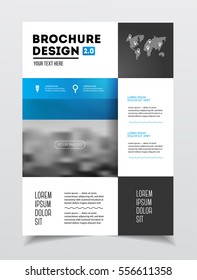 Business Brochure design. Annual report vector illustration template. Flyer corporate cover. Business presentation with photo and geometric graphic elements.