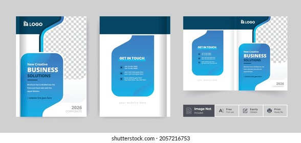 business brochure design cover template layout colorful creative and  modern bi fold brochure corporate presentation abstract theme use for multipurpose A4 size annual report or magazine theme