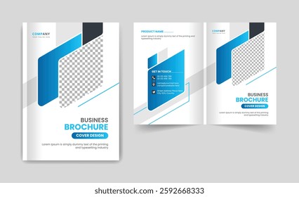business brochure design cover template layout colorful creative and  modern bi fold brochure corporate presentation abstract theme use for multipurpose A4 size annual report or magazine theme
