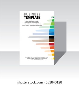 business brochure design cover - vector template. also design for annual report, flyer, leaflet, poster on background white with colorful line strokes. stock-vector eps 10 format