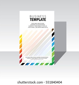 business brochure design cover - vector template. also design for annual report, flyer, leaflet, poster on background white with colorful line strokes. stock-vector eps 10 format