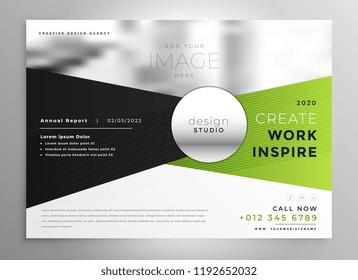 business brochure design in green and black shade