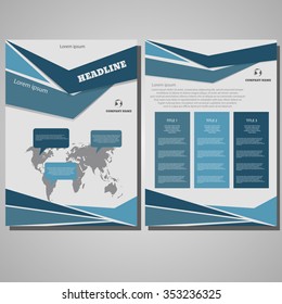 Business Brochure design Layout template, size A4, Front page and back page design eps 10