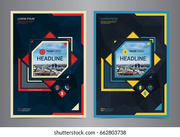 Business brochure design layout template vector in A4 size. Leaflet cover presentation geometric shapes, abstract Modern Backgrounds. Vector illustration.