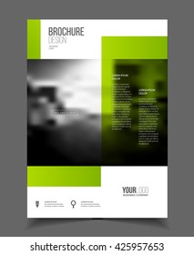 Business Brochure design with photo and geometric graphic elements.