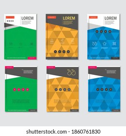 Business brochure design template in A4 size, with triangular background