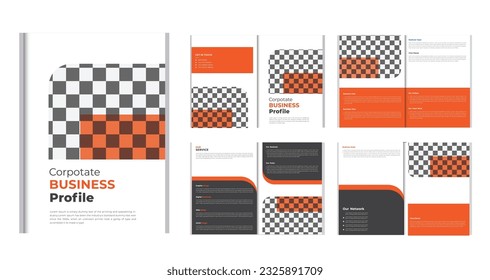 diseño de folletos de negocios, plantilla de folleto, creativo biplio de 8 páginas folleto de tendencia plantilla de diseño en tamaño A4 