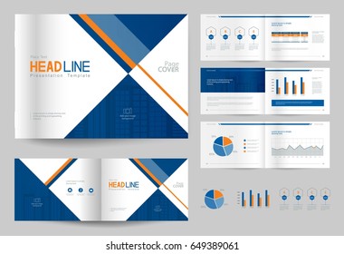 business brochure design template and page layout for company profile, annual report,with page cover design