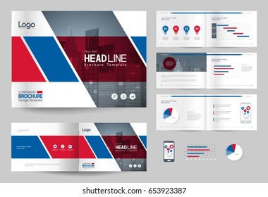 business brochure design template and page layout for company profile, annual report,with page cover design and info graphic  element