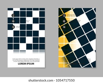 Business brochure design template. Vector flyer layout with elements for magazine, cover, poster design. A4 size.