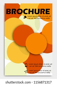Business brochure design template. Vector flyer layout, blur background with elements for magazine, cover, poster design. A4 size. shadow circle style