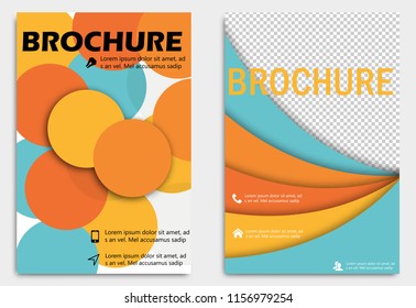 Business brochure design template. Vector flyer layout, blur background with elements for magazine, cover, poster design. A4 size. shadow circle style