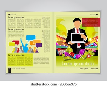 Business brochure design template. Vector