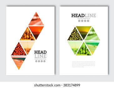 Business brochure design template. Vector flyer layout, blur background with elements for magazine, cover, poster design. A4 size.