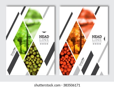 Business brochure design template. Vector flyer layout, blur background with elements for magazine, cover, poster design. A4 size.