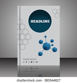 Business brochure design template  Vector flyer layout 3D abstract blue spheres poster design A4 size