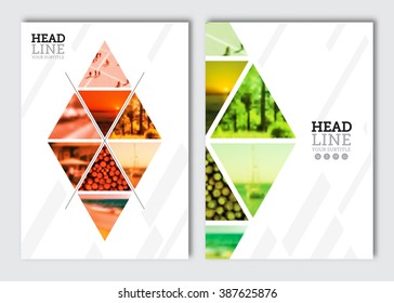 Business brochure design template. Vector flyer layout, blur background with elements for magazine, cover, poster design. A4 size.