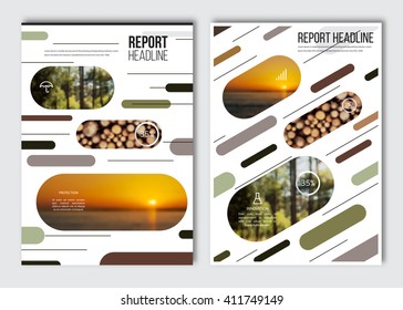 Business brochure design template. Vector flyer layout, blur background with elements for magazine, cover, poster design. A4 size.