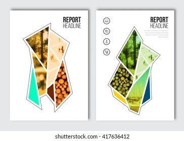 Business brochure design template. Vector flyer layout, blur background with elements for magazine, cover, poster design. A4 size.