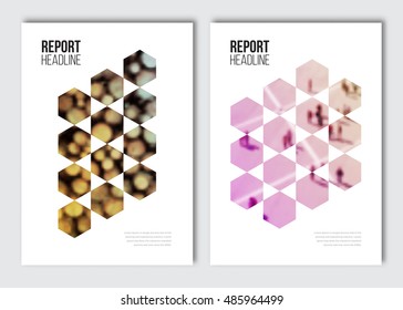 Business brochure design template. Vector flyer layout, blur background with elements for magazine, cover, poster design. A4 size.