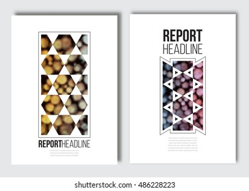 Business brochure design template. Vector flyer layout, blur background with elements for magazine, cover, poster design. A4 size.
