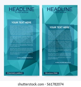 Business brochure design template. Vector flyer layout, abstract colorful polygonal background, leaflet, cover, poster