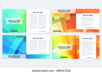 Business brochure design template. Vector flyer layout, abstract colorful polygonal background, leaflet, cover, poster.