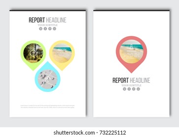 Business brochure design template. Vector flyer layout, blur background with elements for magazine, cover, poster design. A4 size.