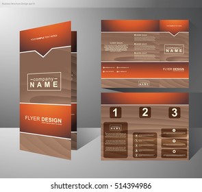 Business Brochure Design with wood style background,Vector