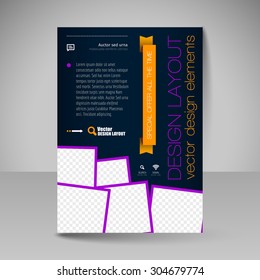 Business brochure. Editable A4 poster for design cover of magazine, education, presentation, website. Flyer template.