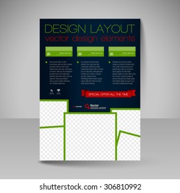 Business brochure. Editable A4 poster for design cover of magazine, education, presentation, website. Flyer template.